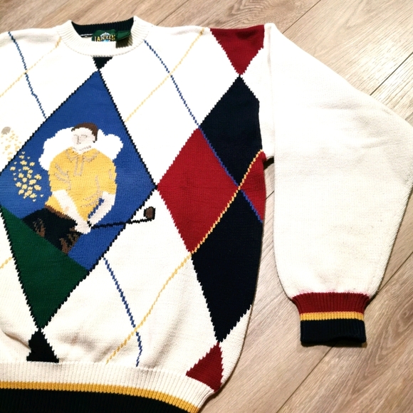 Vintage 90s Jantzen Golf Sweater Men's Size XL - Picture 2 of 6
